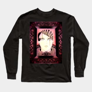 PRETTY PINK PIERROT DOLLY IN PICTURE FRAME Long Sleeve T-Shirt